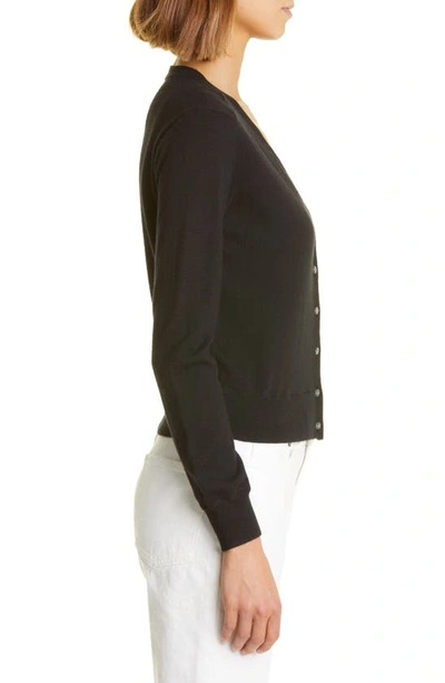 Shop Nordstrom Signature V-neck Cashmere & Cotton Cardigan In Black