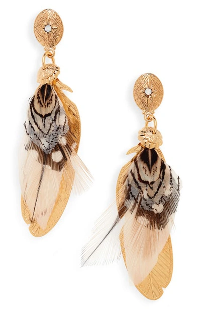 Shop Gas Bijoux Small Sao Feather Earrings In Lavender