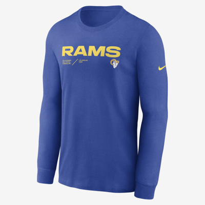 Shop Nike Men's Dri-fit Infograph Lockup (nfl Los Angeles Rams) Long-sleeve T-shirt In Blue