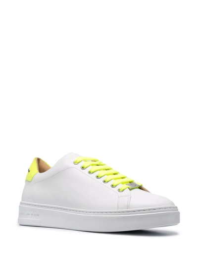 Shop Philipp Plein Colourblock Low-top Sneakers In White
