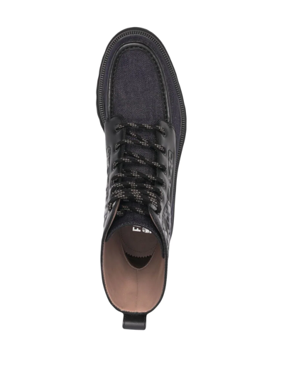 Ferragamo Gancini Combat Boots In Schwarz