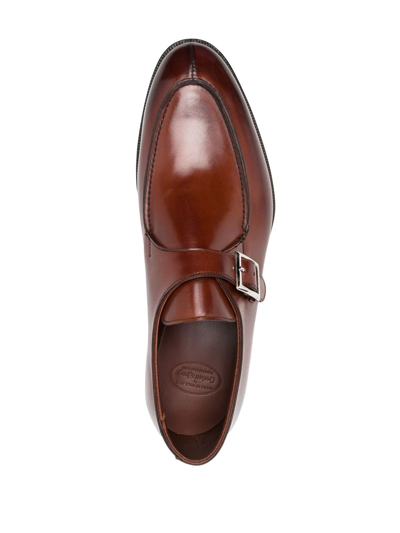 Crockett & Jones Lawrence Buckled Monk Shoes In Braun