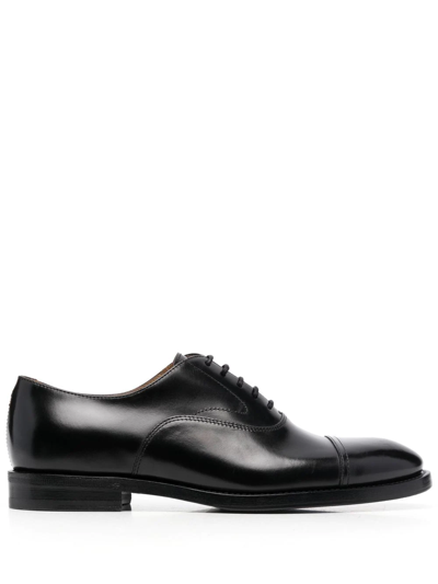 Shop Brunello Cucinelli Lace-up Leather Oxford Shoes In Black