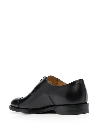 Shop Brunello Cucinelli Lace-up Leather Oxford Shoes In Black