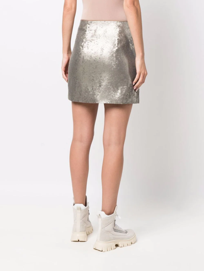 Shop Brunello Cucinelli Sequin-embellished Mini Skirt In Green