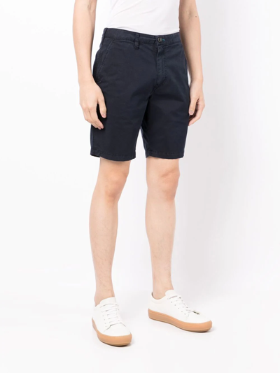 Shop Ps By Paul Smith Cotton Straight Shorts In Blau