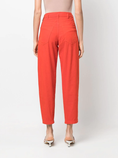 Shop Massimo Alba High-waisted Baggy Trousers In Orange