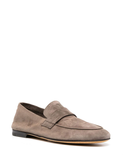 Shop Officine Creative Airto 001 Suede Loafers In Grey