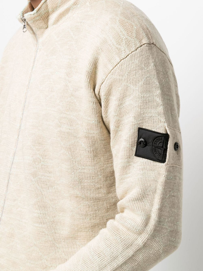 Shop Stone Island Shadow Project Compass Badge Track Jacket In Neutrals