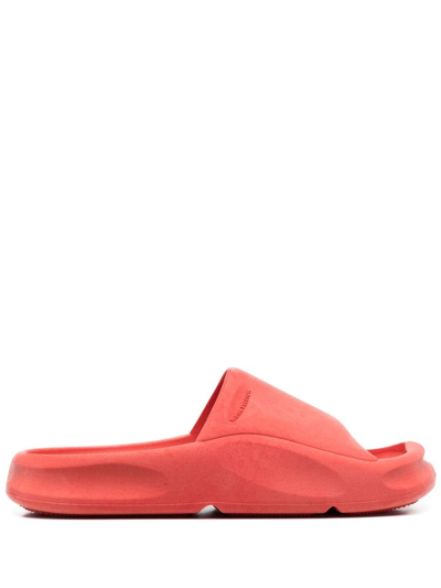 Shop Heron Preston Logo-embossed Rubber Slides In Red