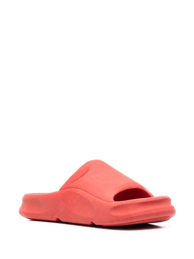 Shop Heron Preston Logo-embossed Rubber Slides In Red