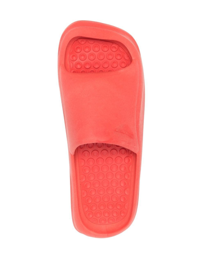 Shop Heron Preston Logo-embossed Rubber Slides In Red