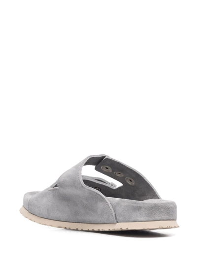 Shop Henderson Baracco Luna Suede Double-strap Sandals In Grey