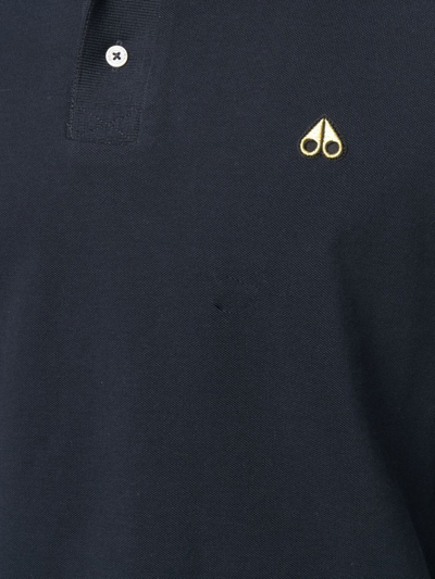 Shop Moose Knuckles Embroidered-logo Polo Shirt In Blue