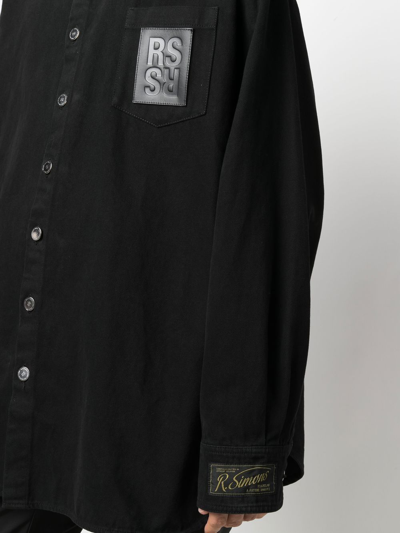 Shop Raf Simons Big Fit Denim Shirt In Black