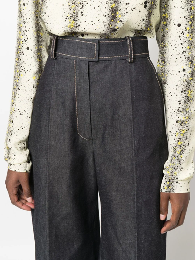 Shop Martin Grant High-waist Wide Leg Jeans In Blue