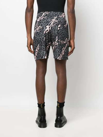 Shop Vision Of Super Camouflage Print Shorts In Black