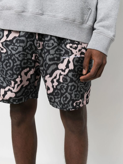 Shop Vision Of Super Camouflage Print Shorts In Black