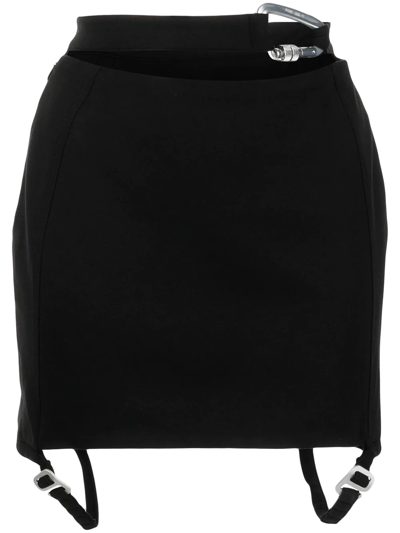 Shop Heliot Emil Harness-detail Cut-out Skirt In Black