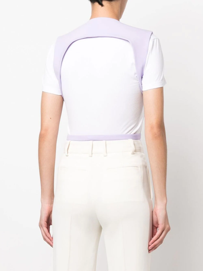 Shop Alessandro Vigilante Open-back Design Vest In Purple