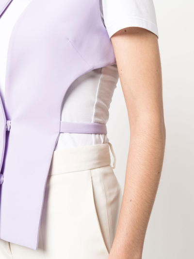 Shop Alessandro Vigilante Open-back Design Vest In Purple
