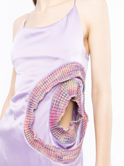 Shop Kiko Kostadinov Bruni Cut-out Slip Dress In Purple