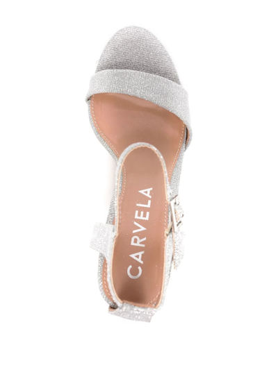 Shop Carvela Kolluding Glitter Sandals In Silber