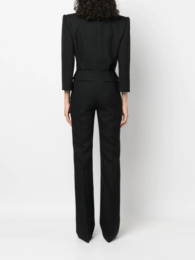 Shop Saint Laurent Tailored Wide-leg Jumpsuit In Black