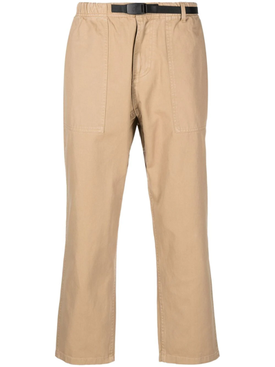 Shop Gramicci Belted-waist Cropped Trousers In Neutrals