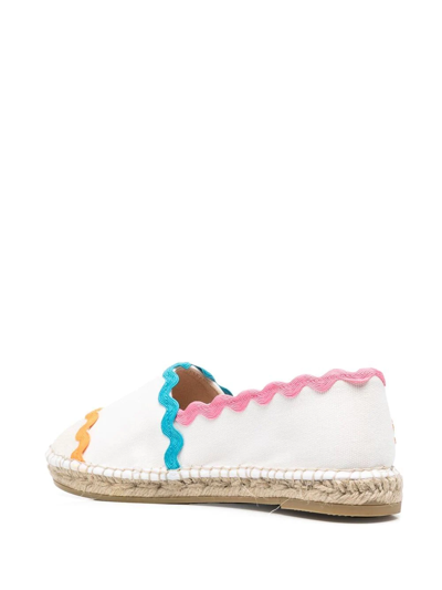 Shop Mc2 Saint Barth Mogan Wave-trim Espadrilles In White