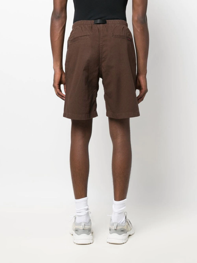 Shop Gramicci Buckle-fastening Waistband Shorts In Brown