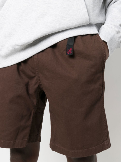Shop Gramicci Buckle-fastening Waistband Shorts In Brown