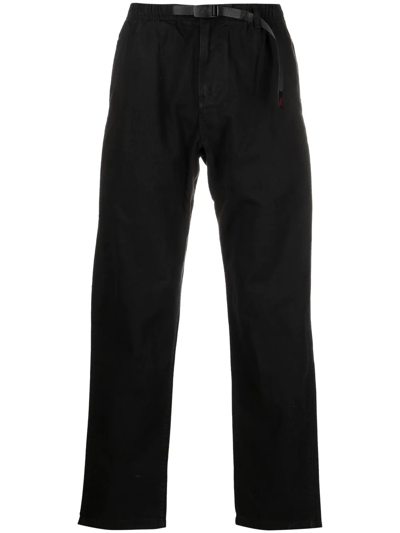 Shop Gramicci Belted-waist Straight-leg Trousers In Black