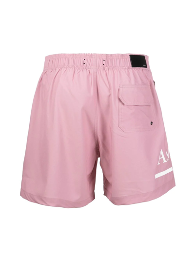 Amiri Logo-print Drawstring-waist Swim Shorts In Pink