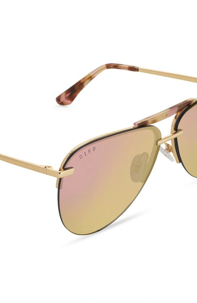 Diff Tahoe 63mm Oversize Aviator Sunglasses In Gold