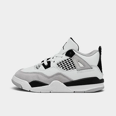 Shop Nike Jordan Kids' Toddler Retro 4 Basketball Shoes In White/black/neutral Grey