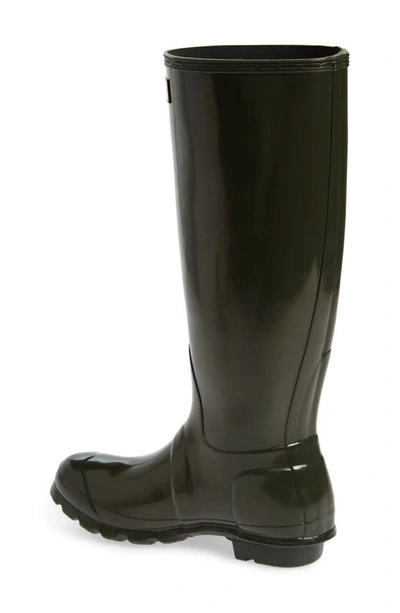 Shop Hunter Original High Gloss Waterproof Boot In Dark Olive
