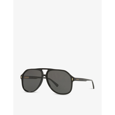 Gucci Aviator Tortoiseshell-acetate Sunglasses In Black