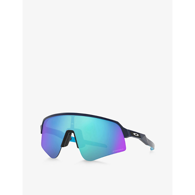 Oakley Oo9465 Sutro Lite Sweep Acetate Wraparound Sunglasses In Blue