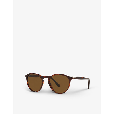 Shop Persol Women's Brown Po3286s Phantos-frame Acetate And Crystal Sunglasses