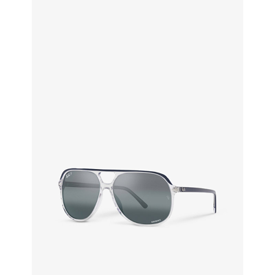 Ray Ban Rb2198 Bill Square Acetate Aviator Sunglasses In Blue