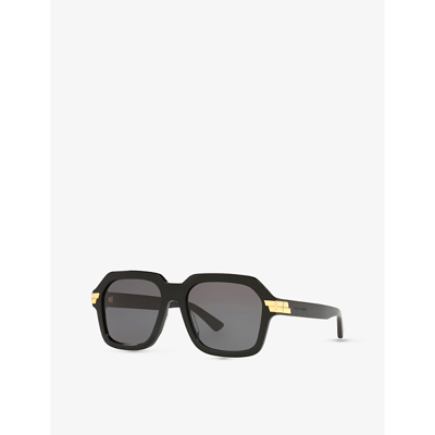 Shop Bottega Veneta Women's Black Bv1123s Square-framed Acetate Sunglasses