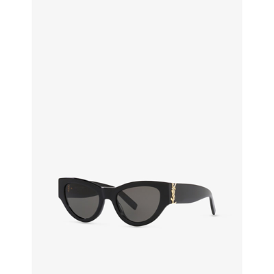 Saint Laurent Womens Black Sl M94 Cat Eye-frame Acetate Sunglasses In Black