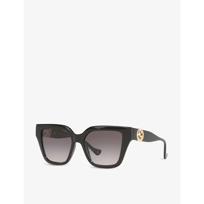 Shop Gucci Women's Black Gg1023s Square-framed Acetate Sunglasses