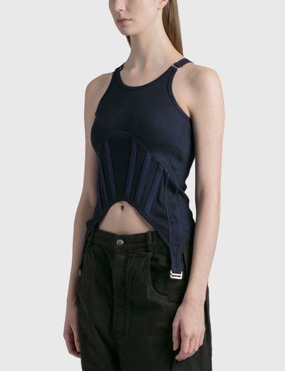 Shop Dion Lee Fin Corset Tank In Black