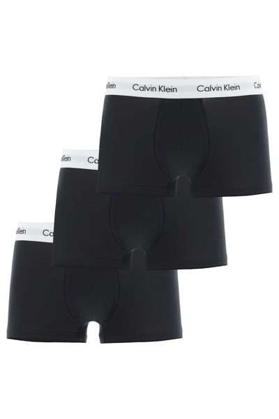 Shop Calvin Klein Underwear Tri Pack Trunks In Black