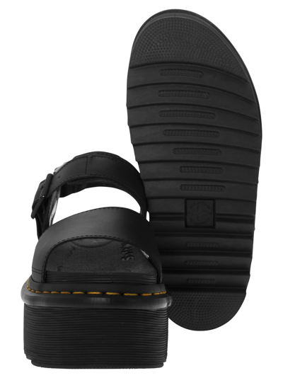 Shop Dr. Martens' Voss - Platform Sandals In Leather In Black