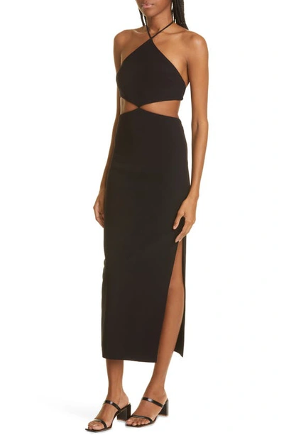 Shop Bec & Bridge Iris Cutout Halter Dress In Black