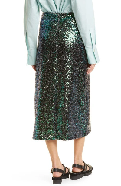 Shop Vince Sequin Skirt In Jade