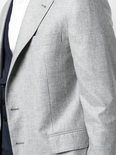 Shop Brunello Cucinelli Single-breasted Suit Jacket In Grey